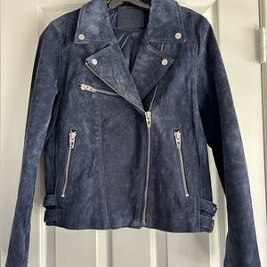 Blank NYC Blue Suede Biker Jacket